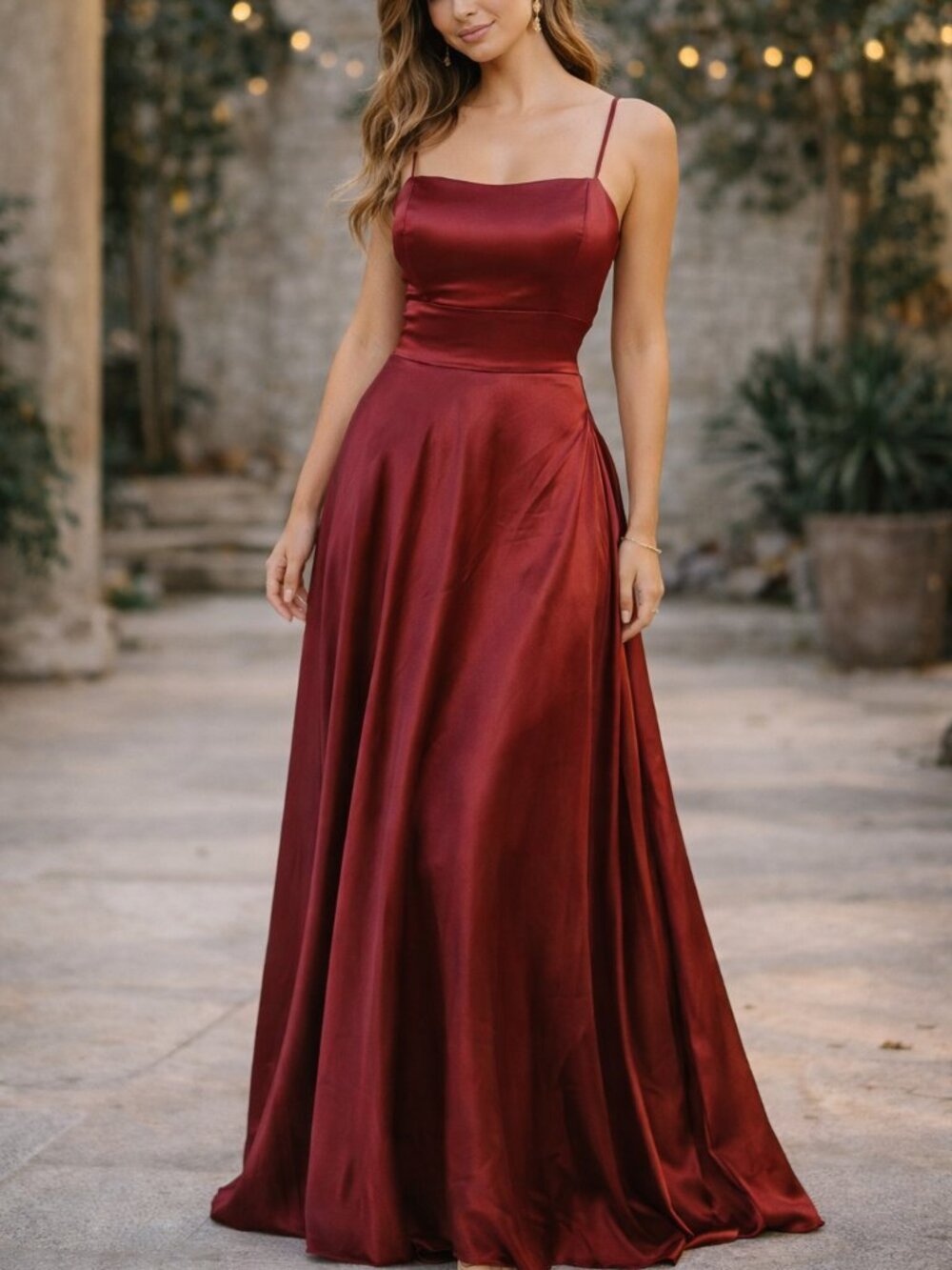Long beautiful red dress